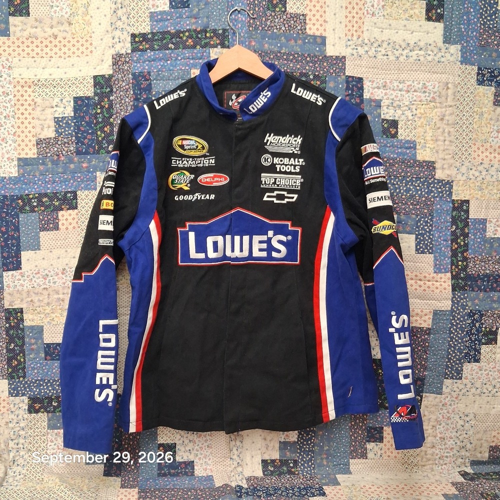 Chase Authentics Jimmie Johnson Lowes Racing Jacket Womens Large Blue NASCAR